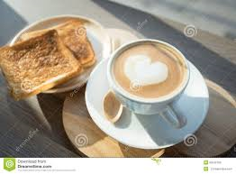 latte and toast